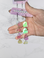Ghosties Long Dangle Earrings.