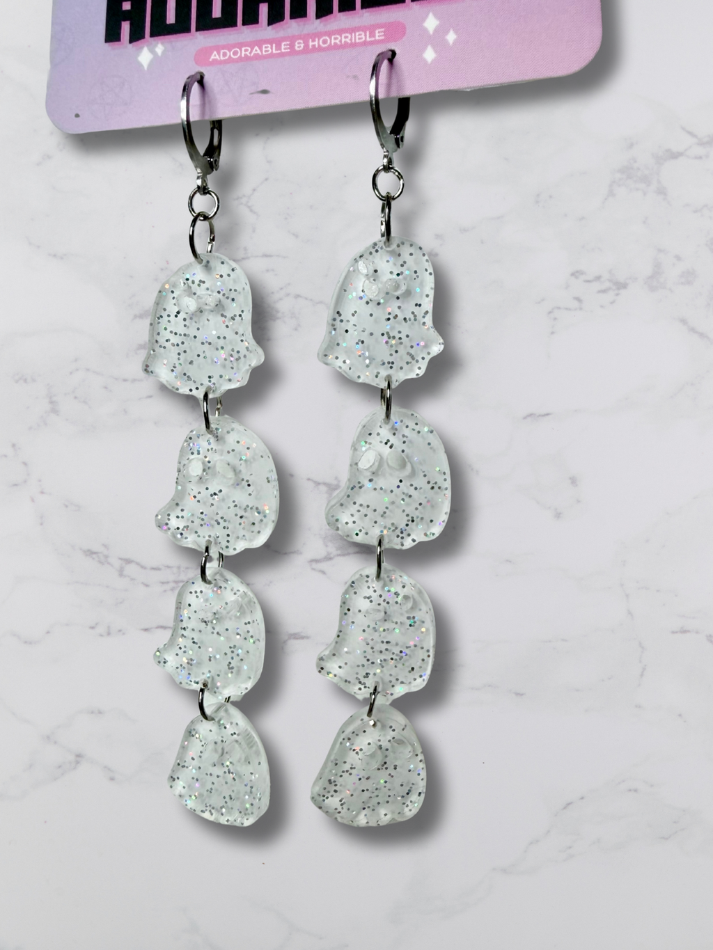Ghosties Long Dangle Earrings.