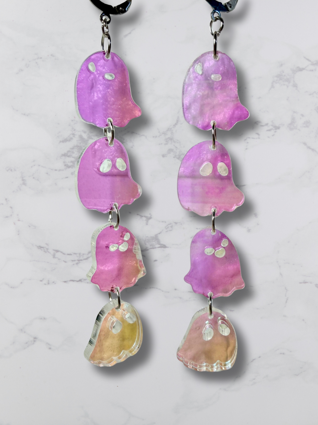 Ghosties Long Dangle Earrings.