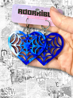 Heart Shaped Spiderweb Earrings