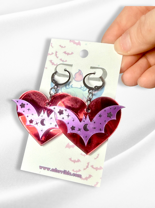 Batty Heart Earrings - Adorrible