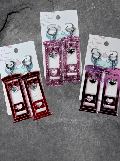 Heart Guillotine Earrings