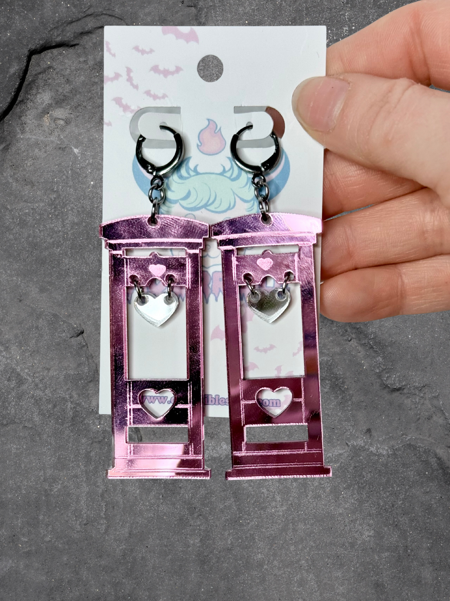 Heart Guillotine Earrings