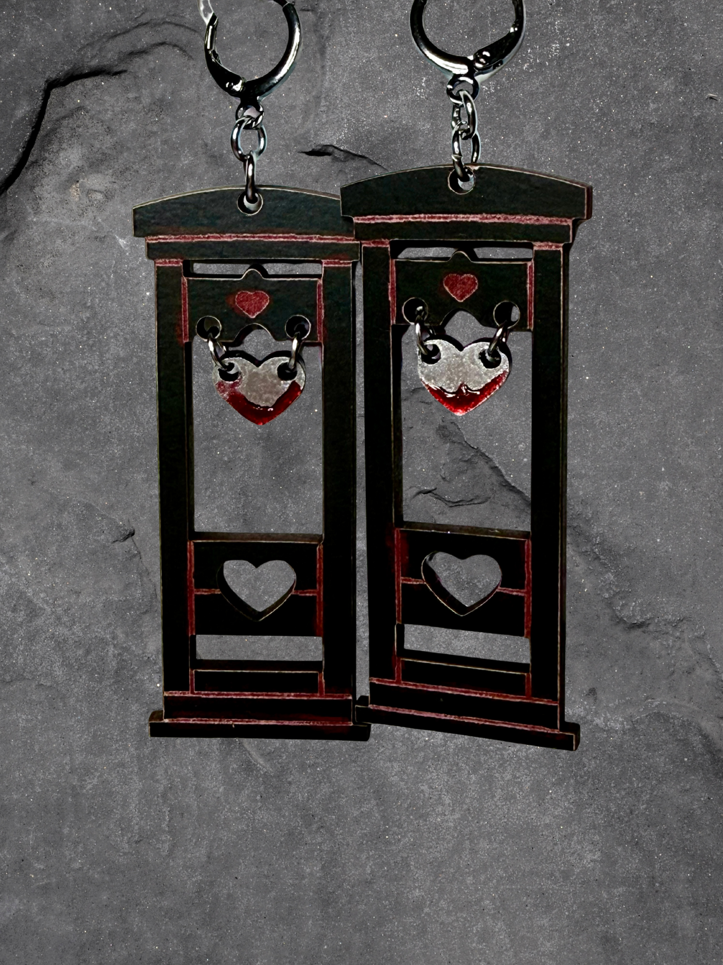 Heart Guillotine Earrings