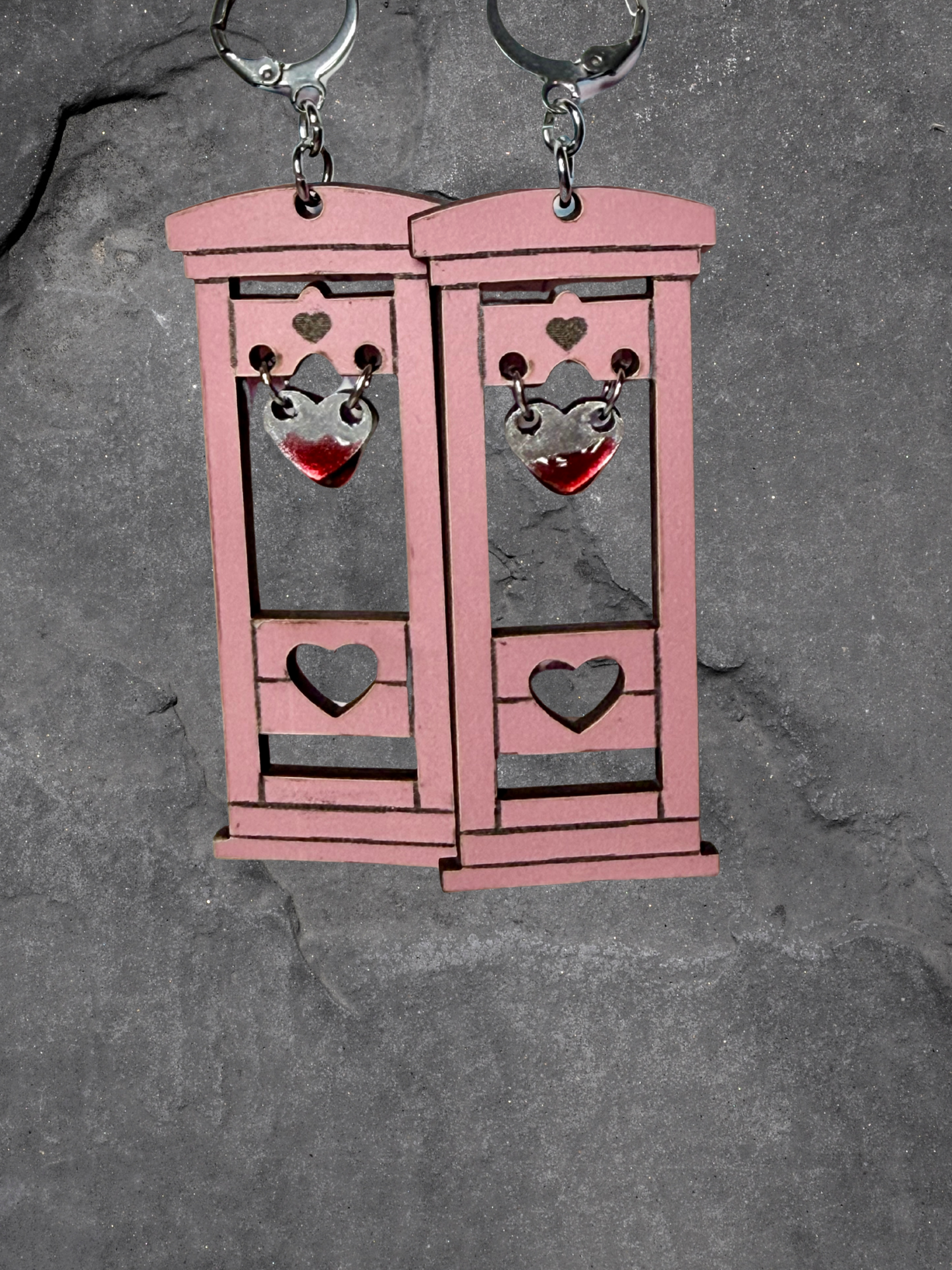 Heart Guillotine Earrings