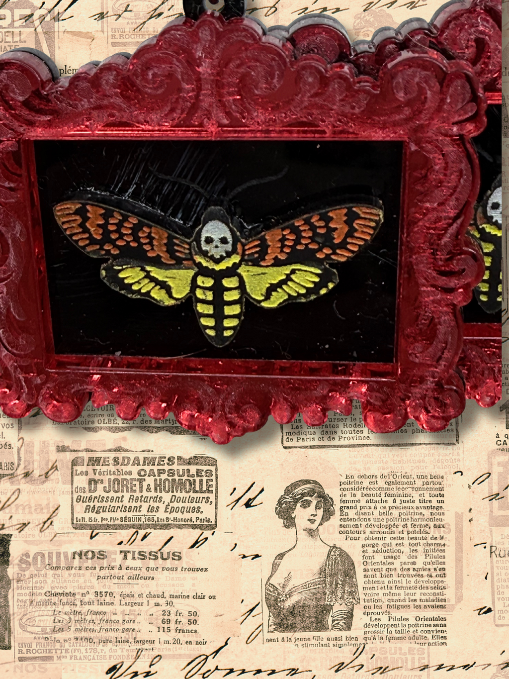 Death’s Head Moth Framed Earrings - Adorrible