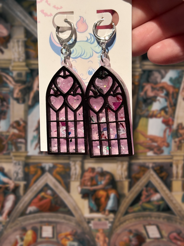 Elegant cathedral-inspired earrings showcasing intricate design perfect for stylish accessories