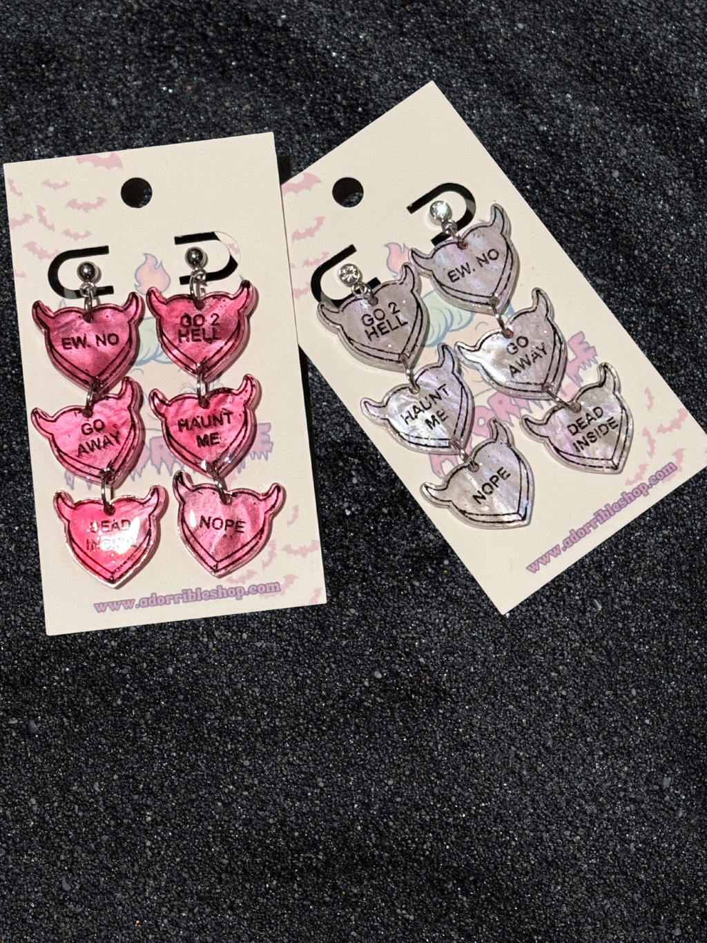 Devilish Conversation Heart Earrings - Adorrible