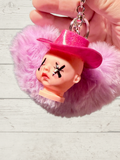 Cowboy Baby Doll Head Keychain - Adorrible