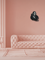 Ghostface wall art print by Adorrible featuring a haunting image of the iconic horror character for spooky home decor.
