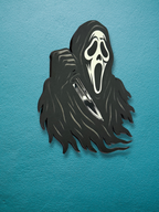 Adorrible Ghostface wall art featuring a spooky, detailed illustration of Ghostface from the Halloween horror movie series.