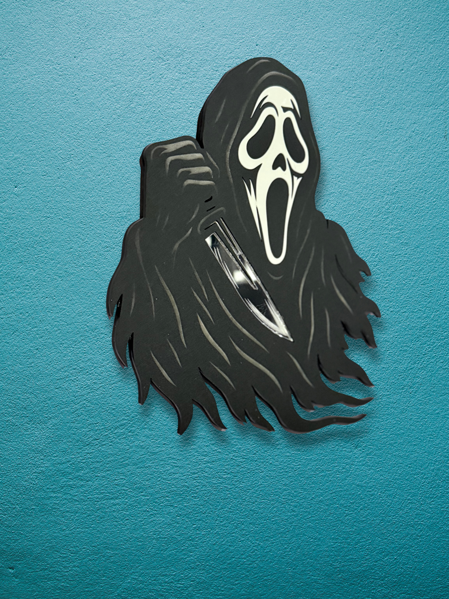 Adorrible Ghostface wall art featuring a spooky, detailed illustration of Ghostface from the Halloween horror movie series.