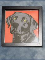 Adorrible dog layered paper 3D art featuring intricate paper cut-out design of a dog in neutral tones.