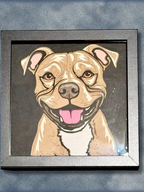 Adorrible dog layered paper 3D art sculpture featuring a detailed, multi-dimensional paper craft of a dog on a plain background.