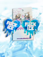 Fuck ICE Melting Heart Dangle Earrings