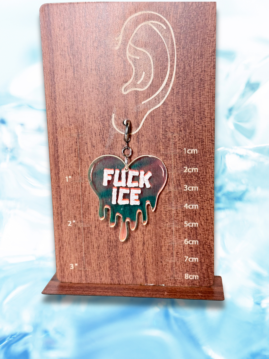 Fuck ICE Melting Heart Dangle Earrings