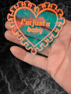 Just a Baby Iridescent Heart Keychain Bag Charm