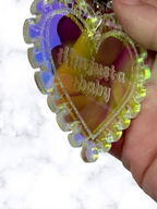 Just a Baby Iridescent Heart Keychain Bag Charm