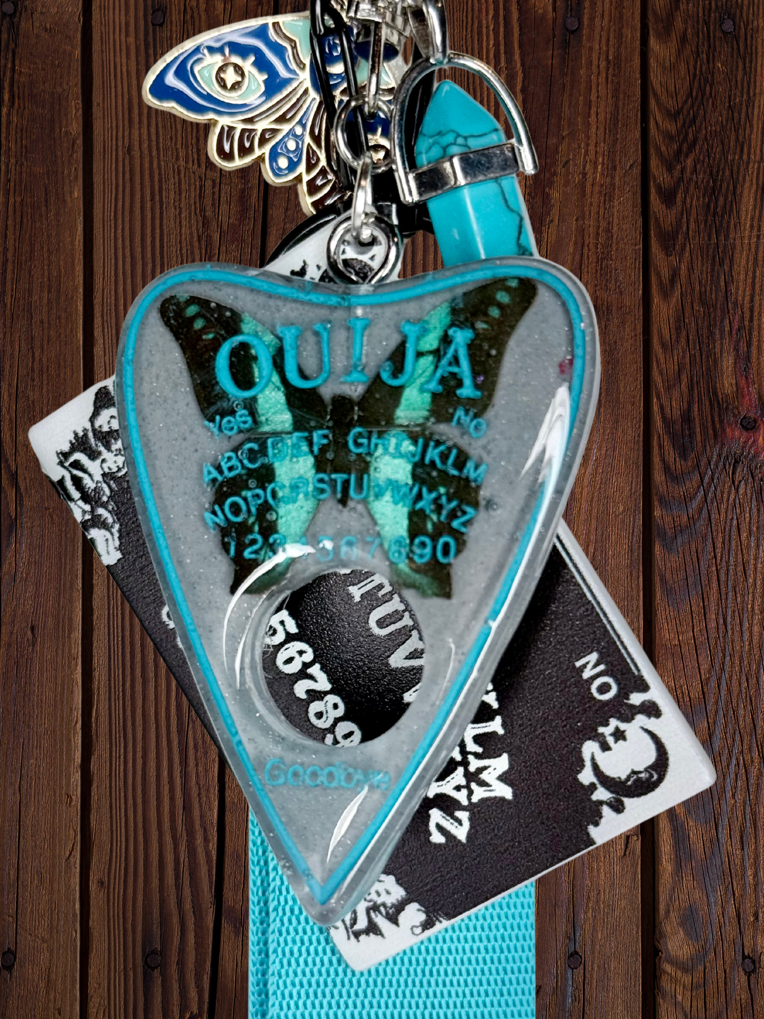 Ouija Board Keychain with Wristlet and Spooky Charms - Adorrible