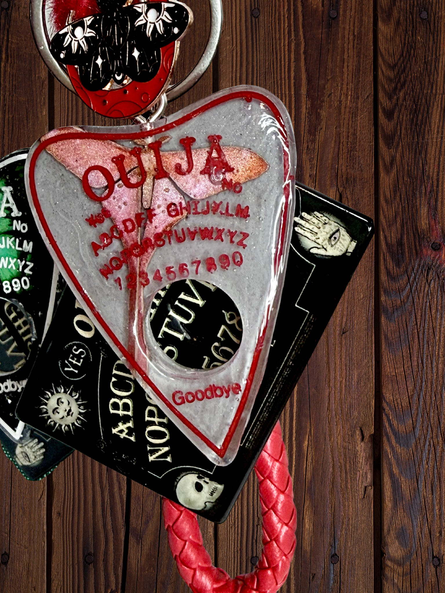 Ouija Board Keychain with Wristlet and Spooky Charms - Adorrible
