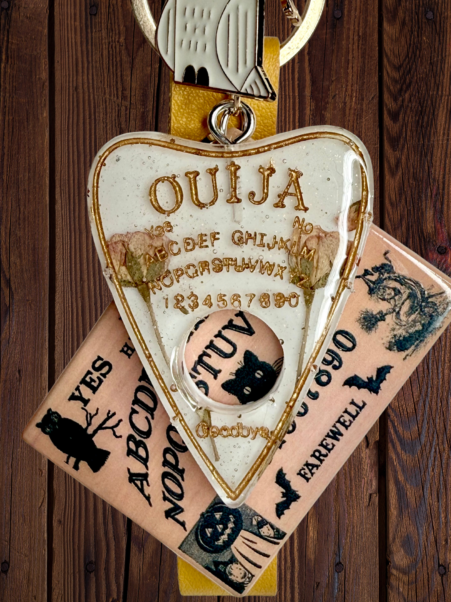 Ouija Board Keychain with Wristlet and Spooky Charms - Adorrible