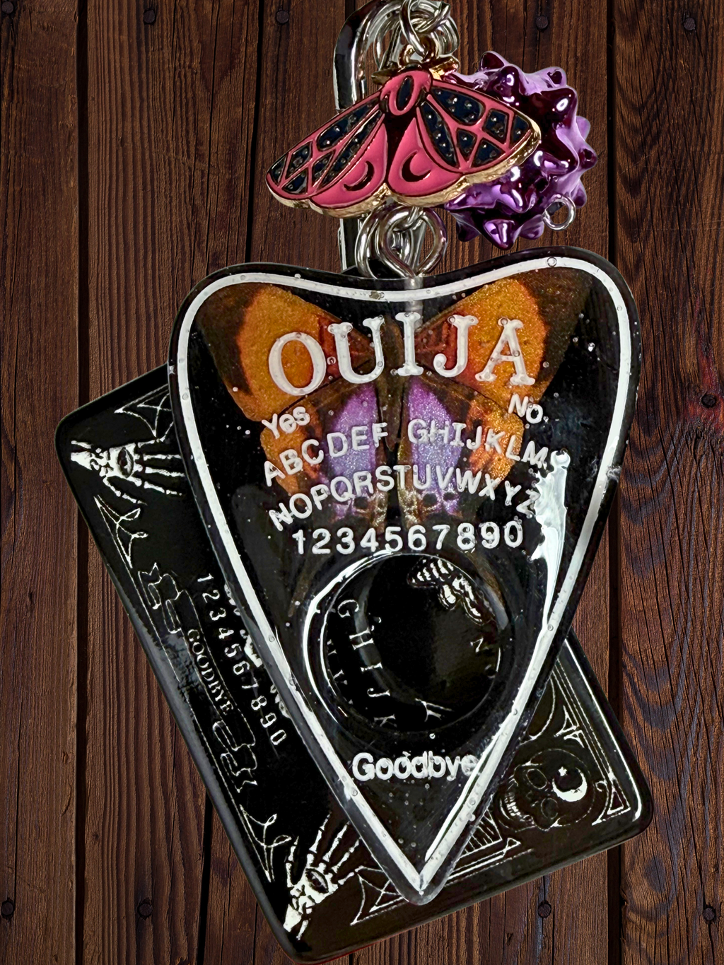 Ouija Board Keychain with Wristlet and Spooky Charms - Adorrible