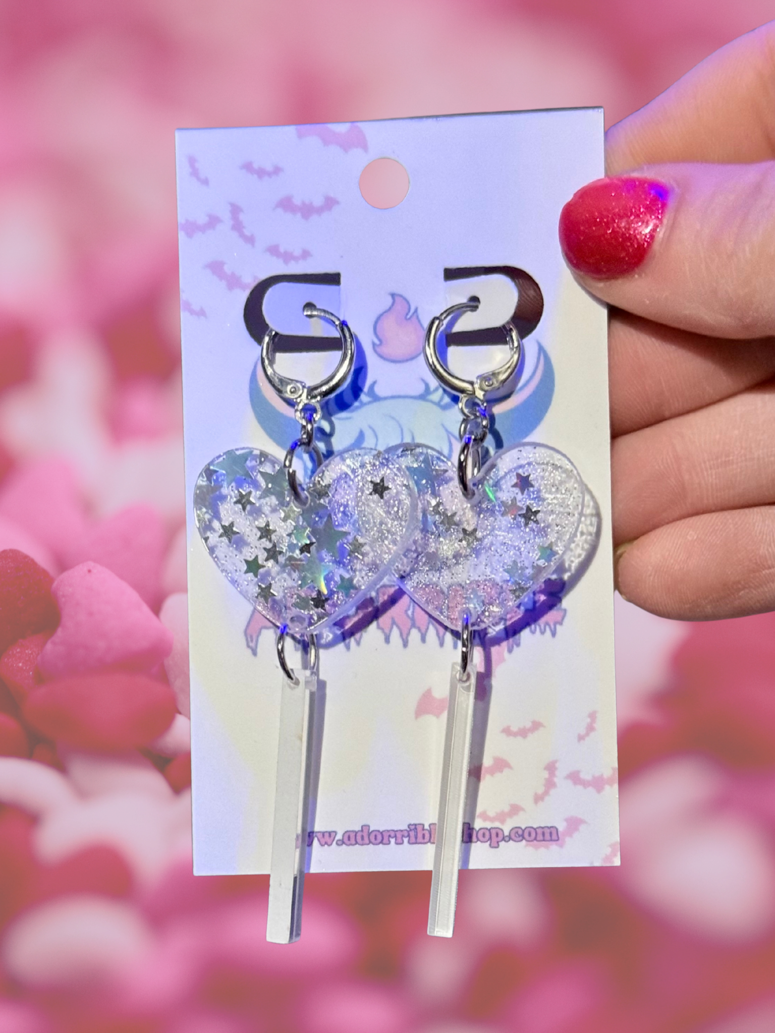Heart Lollipop Acrylic Dangle Earrings