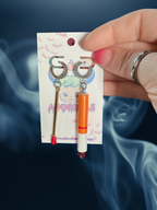 Adorrible mismatched cigarette and match earrings, silver-tone jewelry with playful, quirky design for pierced ears.