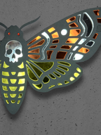 Mirrored moth wall art by Adorrible featuring a detailed, reflective moth design on a neutral background.