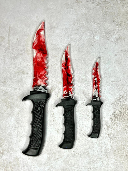 Halloween Horror Movie Themed Blood Red Resin Decorative Fake Knife - MADE TO ORDER