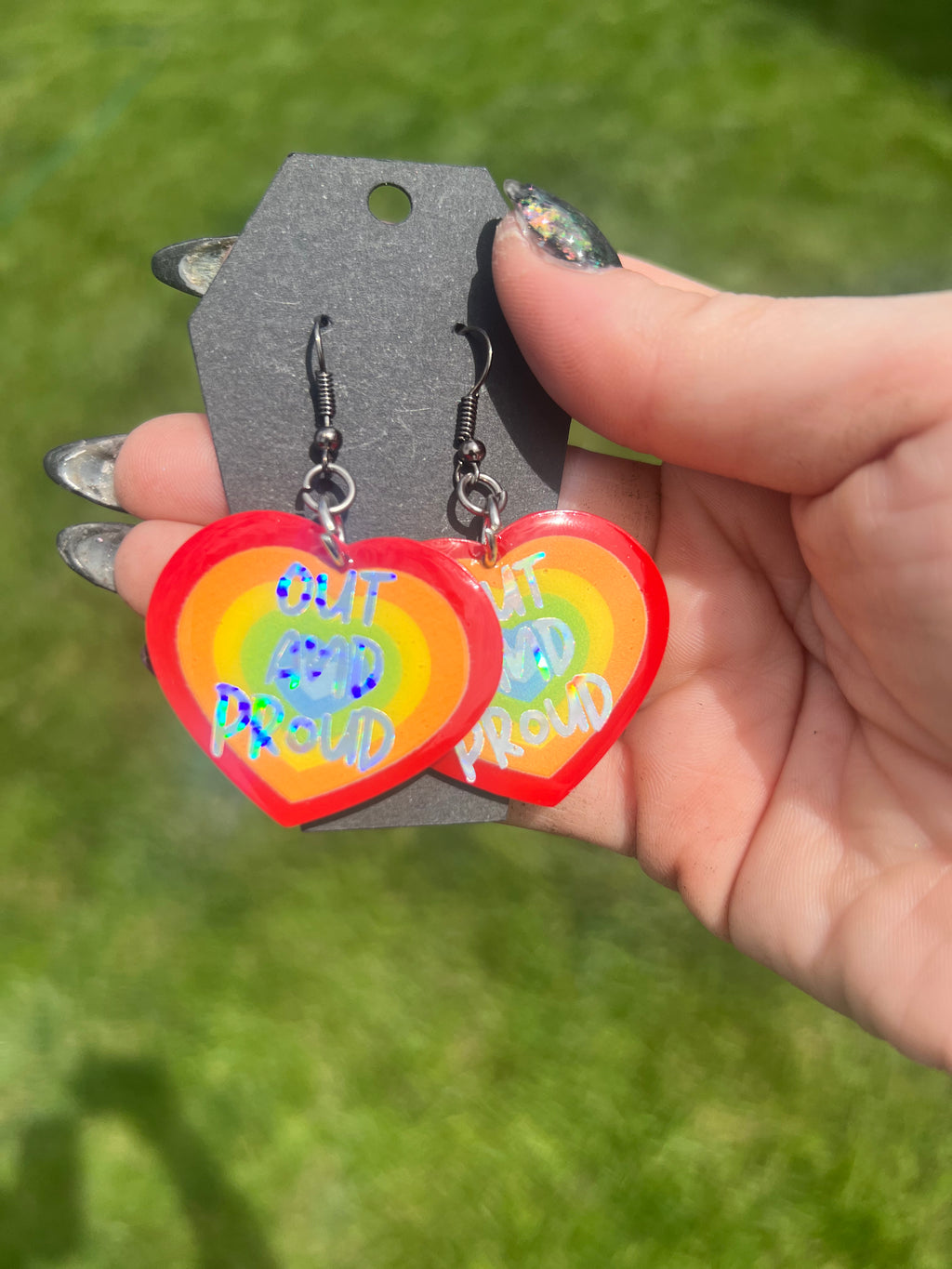 Queer Pride Heart Earrings - Adorrible
