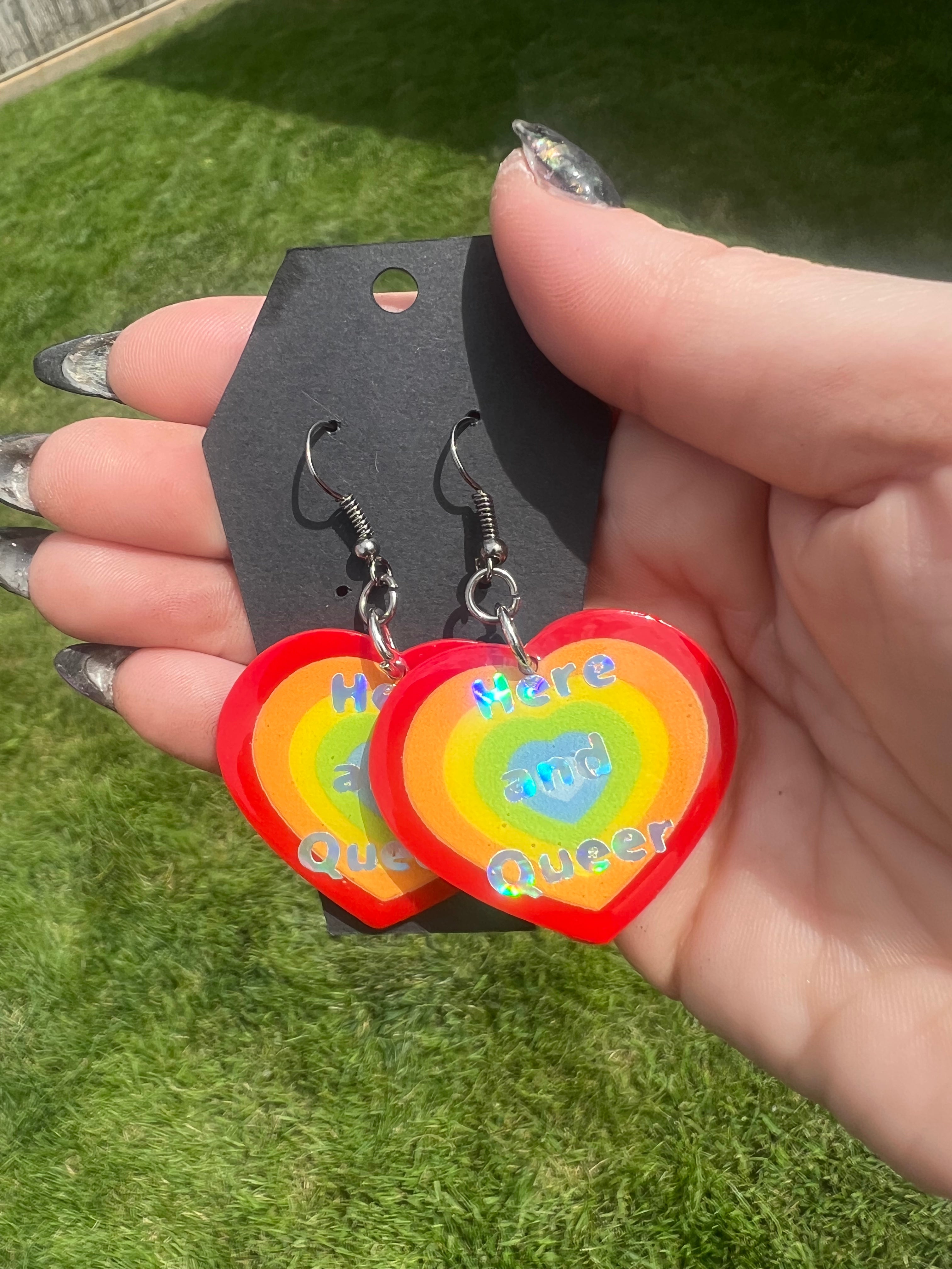Queer Pride Heart Earrings - Adorrible