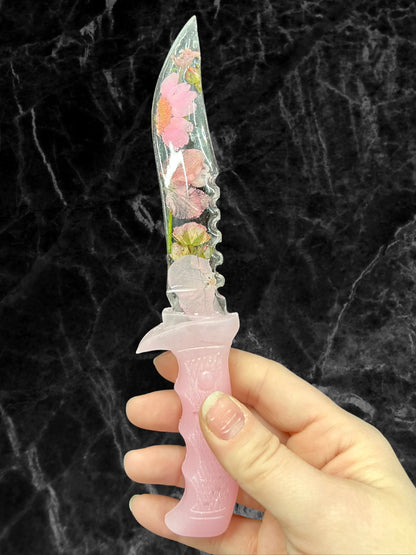 Large Color Flower Resin Decorative Fake Dagger - Adorrible