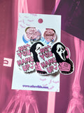 Pastel Goth Ghostface Earrings.