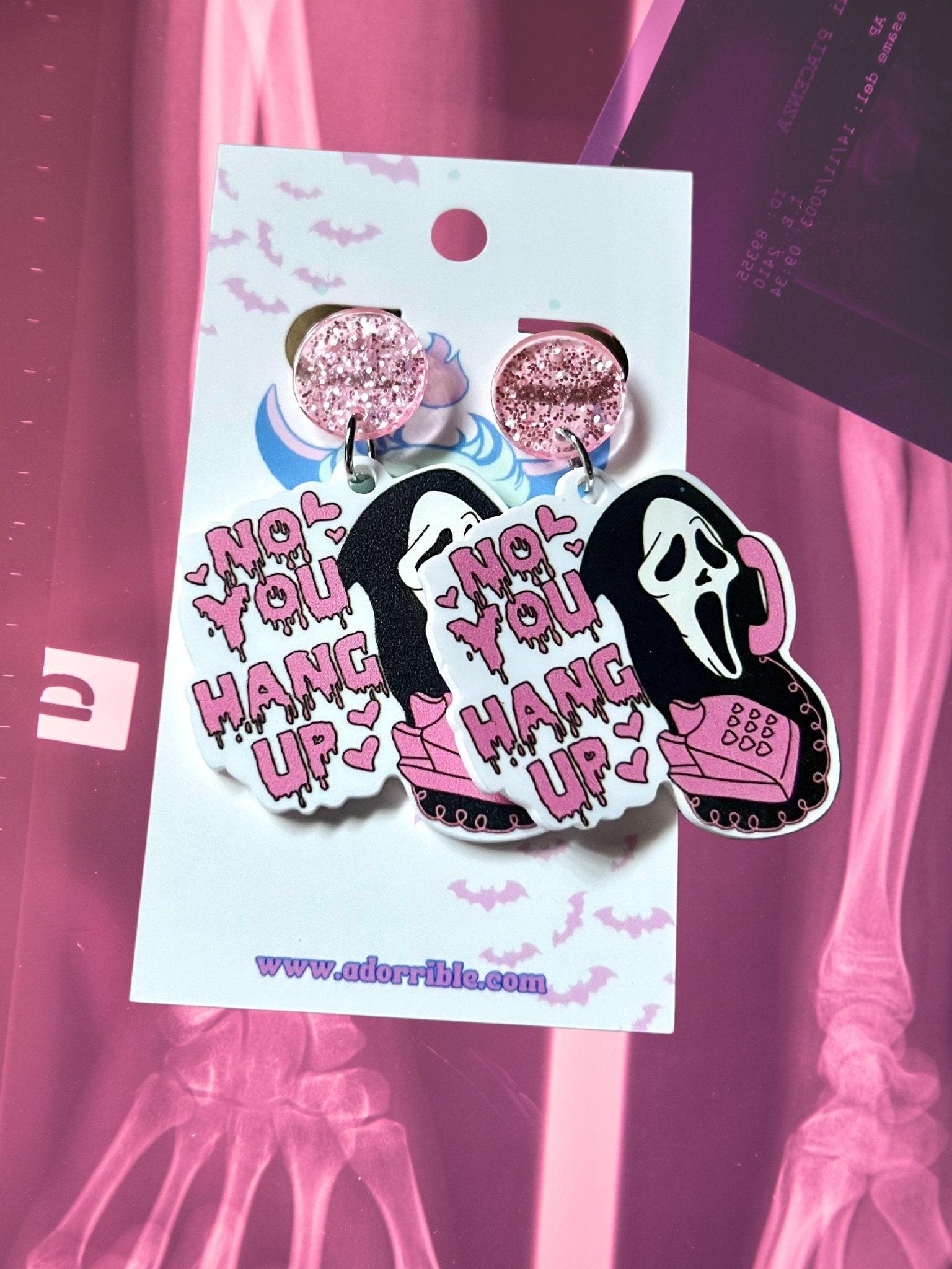 Pastel Goth Ghostface Earrings.