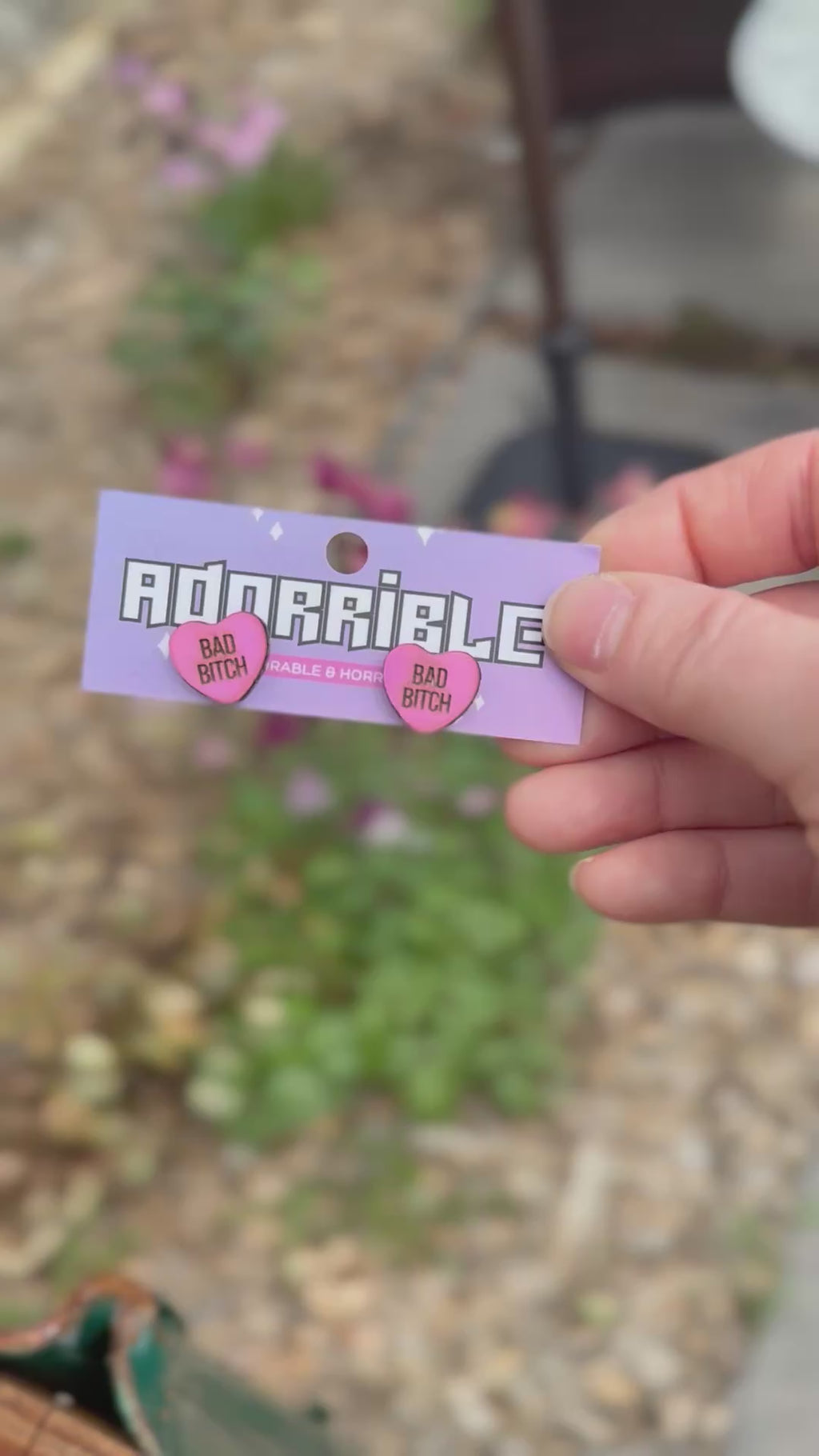 Sassy Sayings Heart Studs