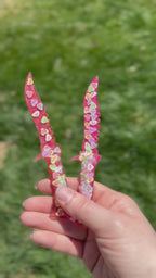 Hater Anti Valentines Heart Glitter Resin Fake Dagger