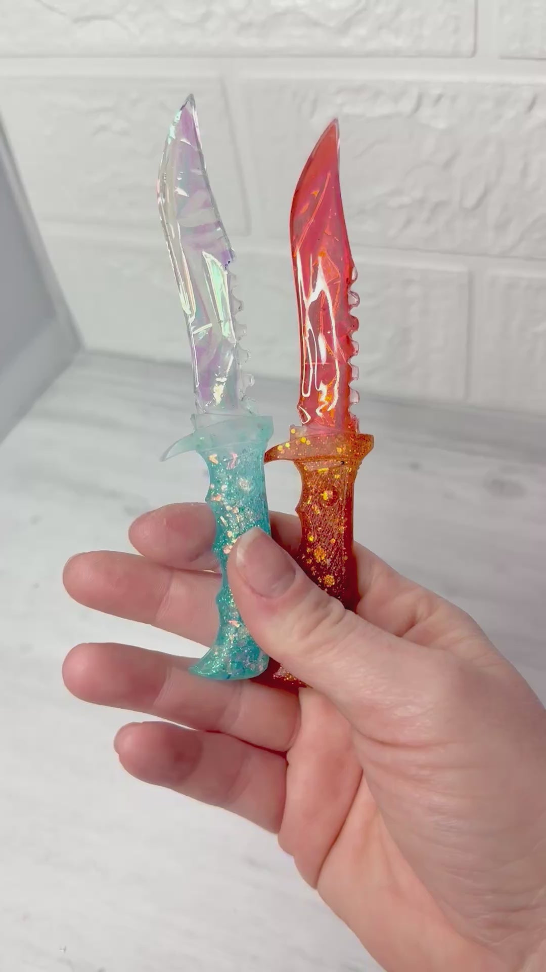 Iridescent Decorative Resin Fake Dagger