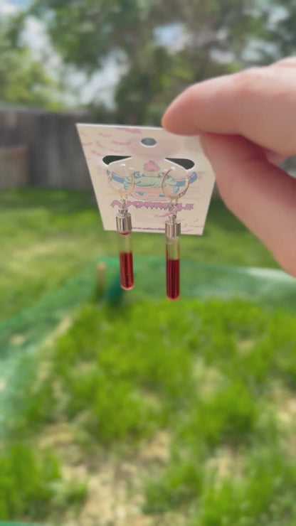 Fake Blood Vial Earrings
