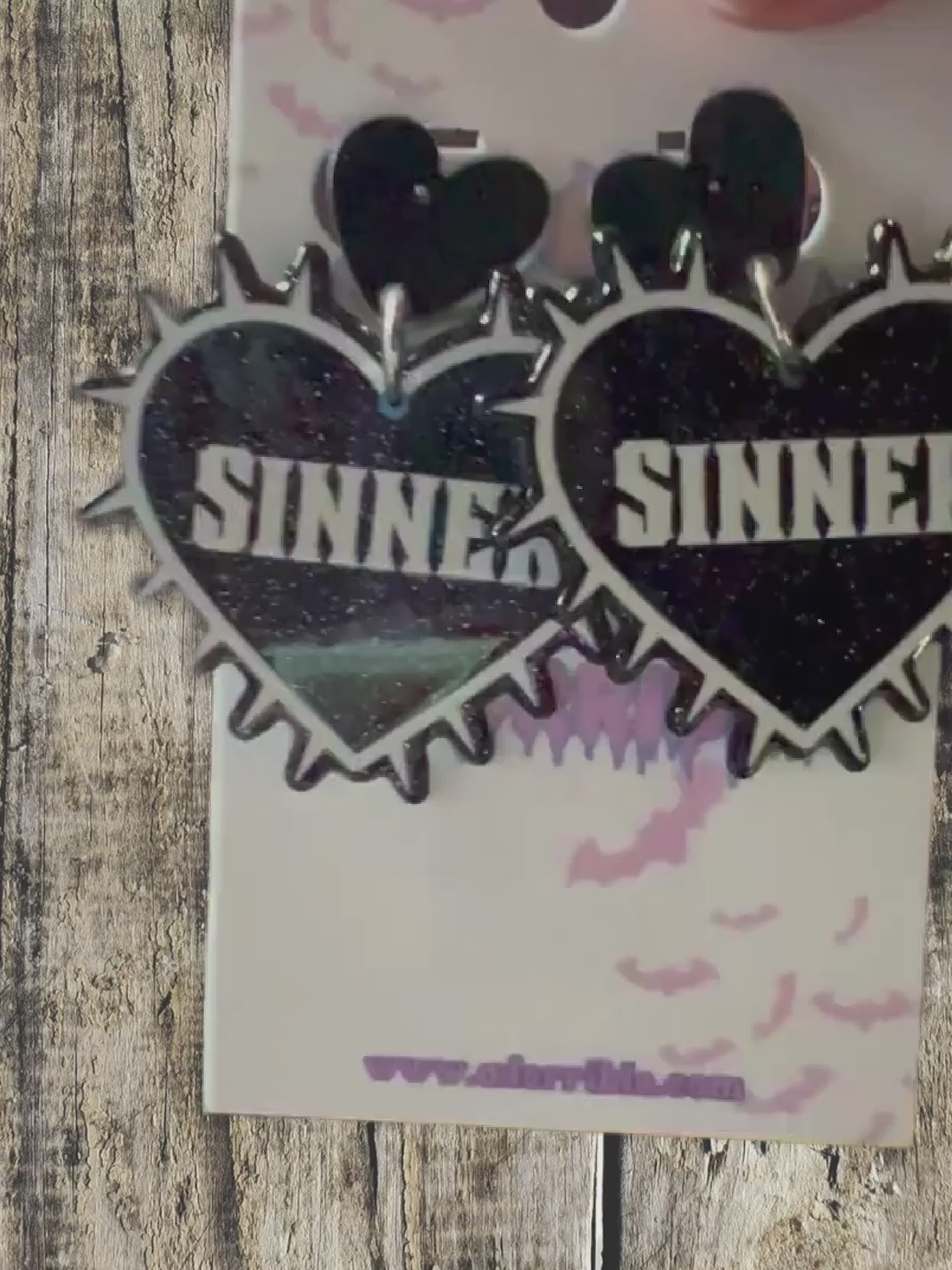 Sinner Spiky Punk Acrylic Earrings.