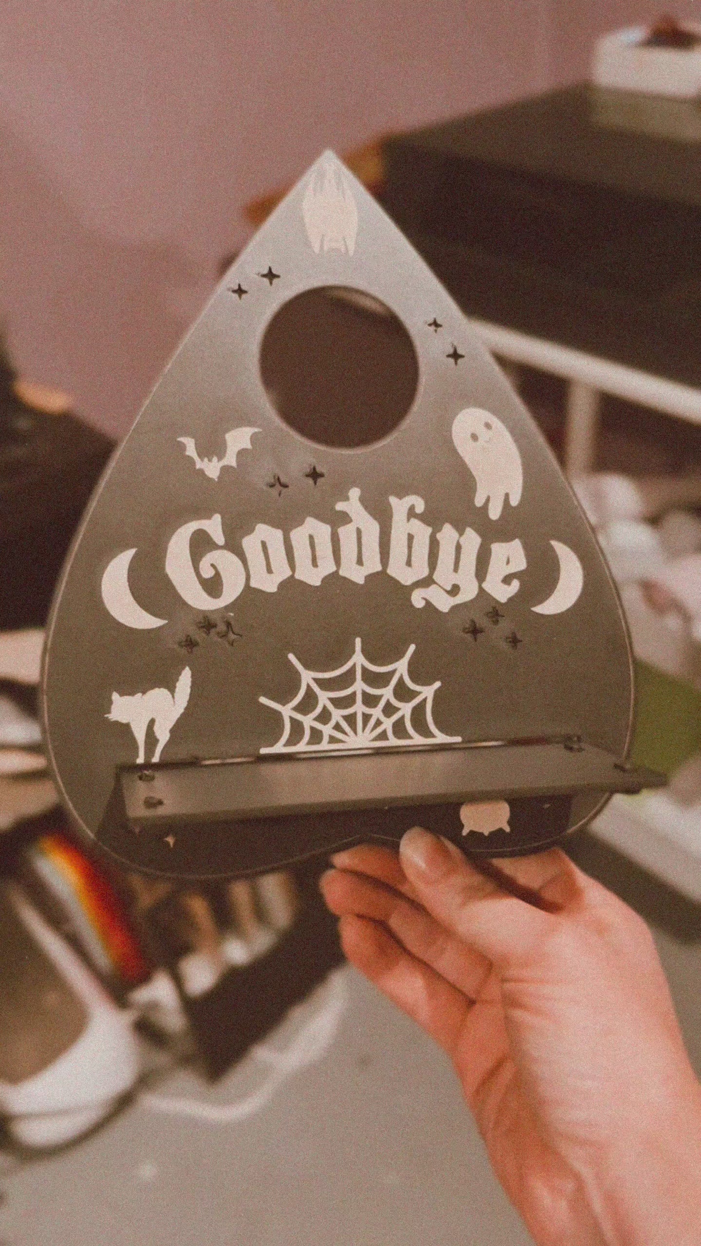 Black Ouija Goodbye Planchette Shelf