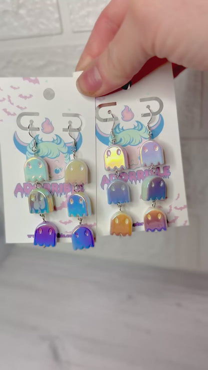 Iridescent Ghosts Dangle Earrings