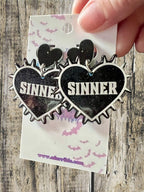 Sinner Spiky Punk Acrylic Earrings.