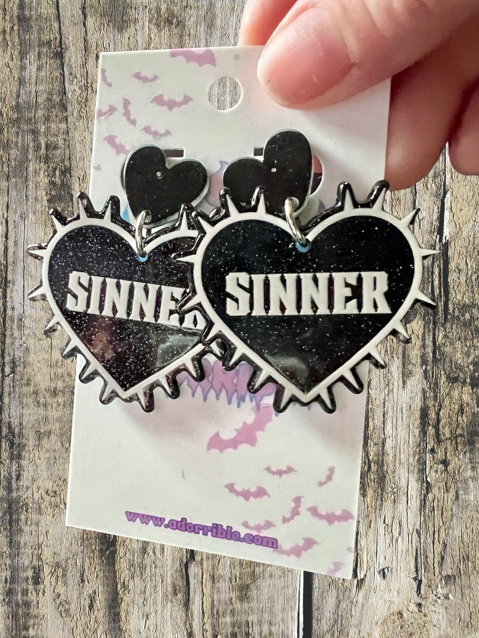 Sinner Spiky Punk Acrylic Earrings.