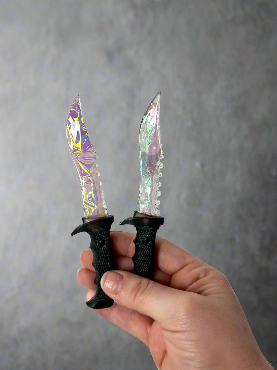 Small Iridescent Blade Decorative Daggers - Adorrible