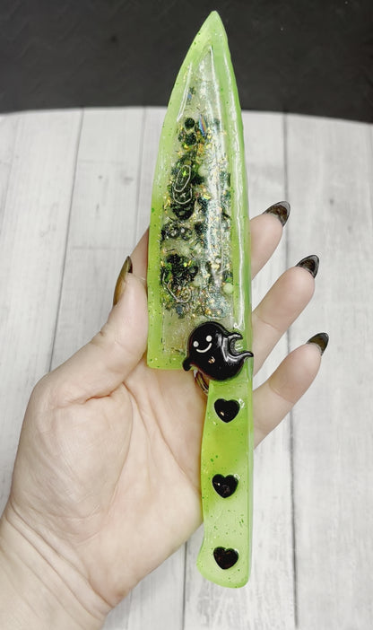 Neon Green Shaker Snow Globe Stress Relief Stim Dagger Decoration